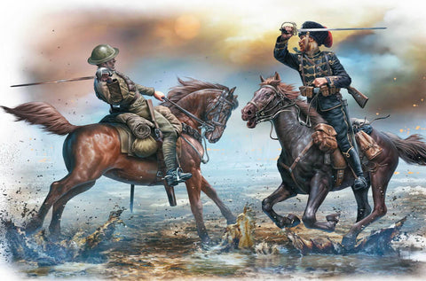1/35 scale Master Box British and German Cavalrymen WWI Era