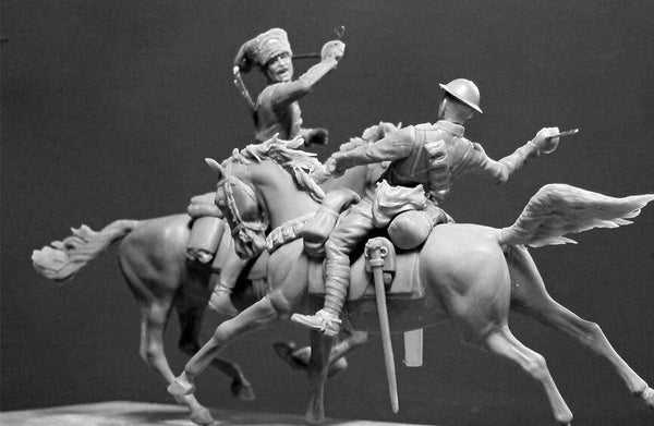1/35 scale Master Box British and German Cavalrymen WWI Era