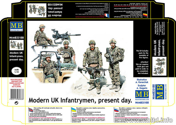 1/35 scale model MasterBox Modern UK Infantrymen Present day Plastic Figure Kit 35180