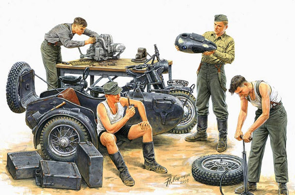 Master Box 1:35 - German Motorcycle Repair Crew