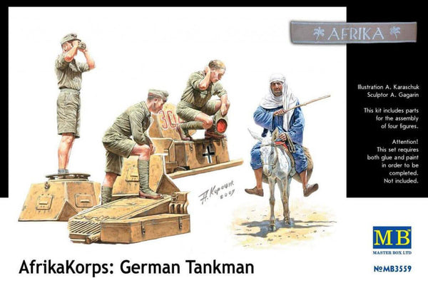 1/35 scale model Master Box Afrika Korps, German Tankmen