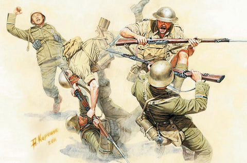 1/35 scale Master Box British and German Infantry North Africa Kit 1