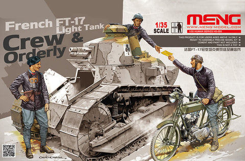 1/35 scale Meng Model French FT-17 Light Tank Crew and Orderly