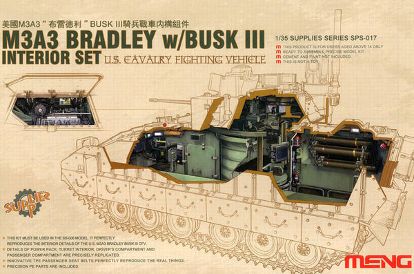 1/35 scale model Meng Interior Set for M3A3 Bradley w/ Busk III