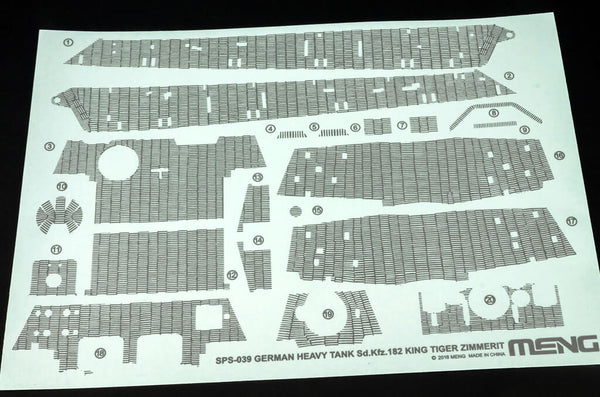 1/35 scale Meng Model Sd.Kfz.182 King Tiger Zimmerit Decal