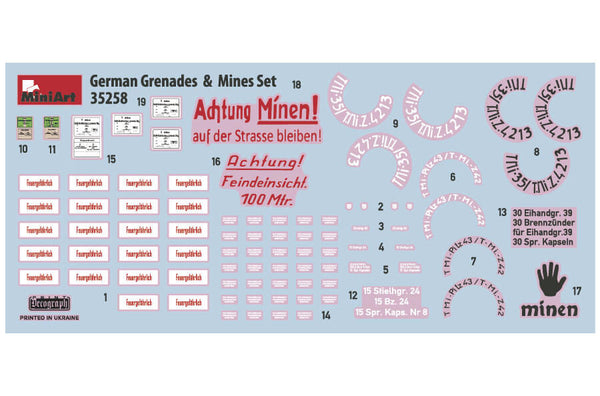 1/35 scale Miniart German Grenades & Mines Set