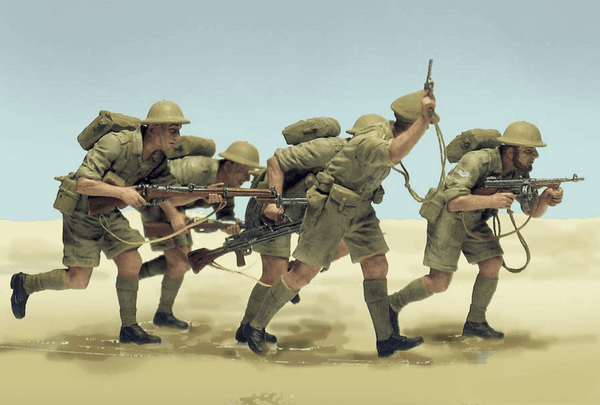 1/35 scale model MasterBox British Infantry in action North Africa WWII