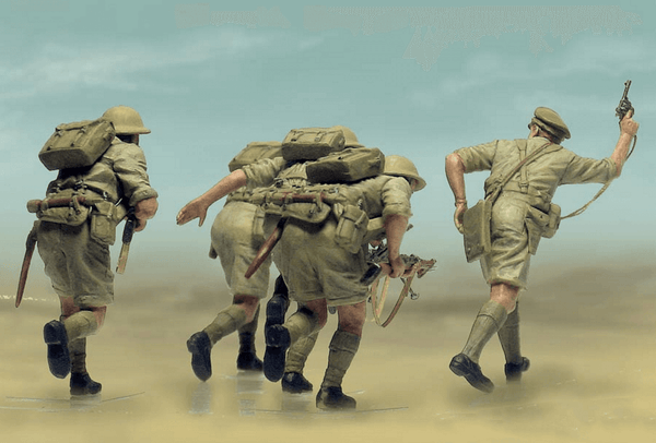 1/35 scale model MasterBox British Infantry in action North Africa WWII