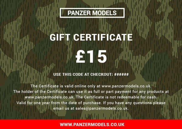 Panzer Models Gift Certificates
