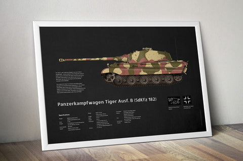 Wall Poster 50x70cm Tiger II Black
