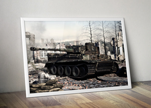 Wall Poster 50x70cm - Tiger I Urban Diorama WWII