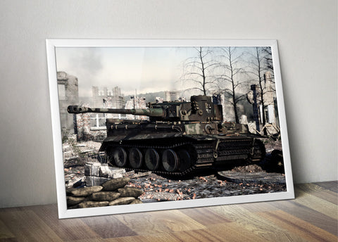 Wall Poster 50x70cm - Tiger I Urban Diorama WWII