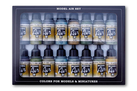 Vallejo Model Air Set - RLM Complete Set - German Aviation Colours (x16) #71193