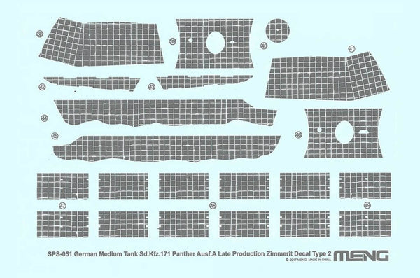 1/35 scale Sd.Kfz.171 Panther Zimmerit Decal B Type 2