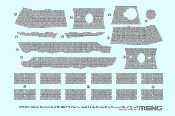1/35 scale Sd.Kfz.171 Panther Zimmerit Decal C Type 3