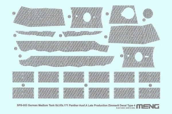 1/35 scale Sd.Kfz.171 Panther Zimmerit Decal D Type 4