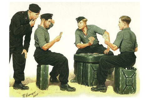 1/35 scale model MasterBox German Tankmen WWII Skatspieler kit 3525