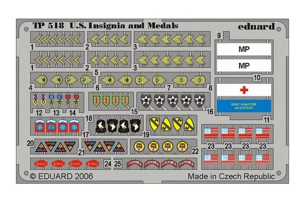 Eduard Photoetch 1/35 scale WWII US Insignia and Medals
