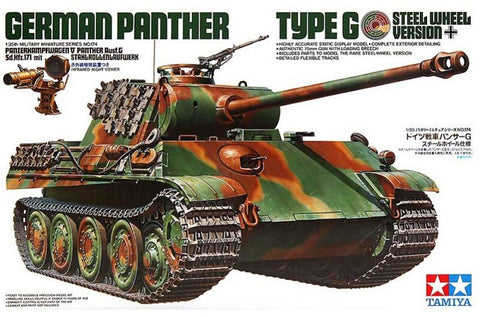 1/35 scale model Tamiya German Panther Type G Tank Steel Wheel