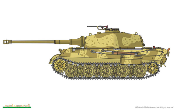 1/35 scale model Eduard Tiger 2 II Panzer VI tank
