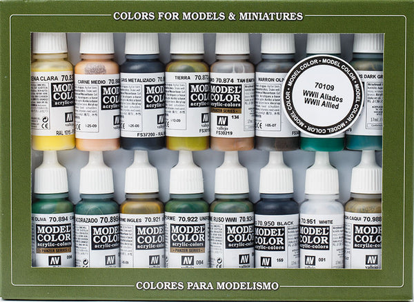Vallejo Model Colour Set WWII Allies 16 colours