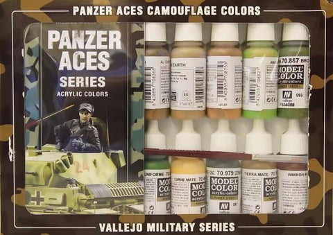 Vallejo Model Colour Set Panzer Aces Camouflage 16 Colours