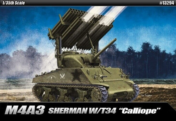 1/35 scale model Academy US M4A3 Sherman W/T34 Calliope kit 13294
