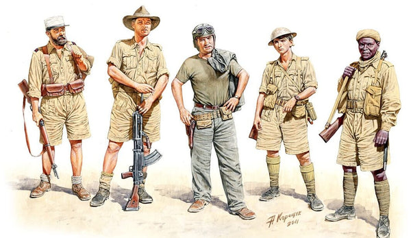 1/35 scale model MasterBox Allied Forces WWII North Africa desert Plastic Figure Kit 3594