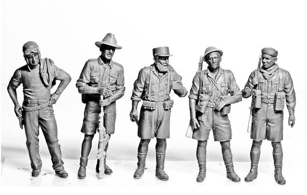 1/35 scale model MasterBox Allied Forces WWII North Africa desert Plastic Figure Kit 3594