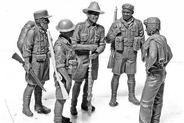 1/35 scale model MasterBox Allied Forces WWII North Africa desert Plastic Figure Kit 3594