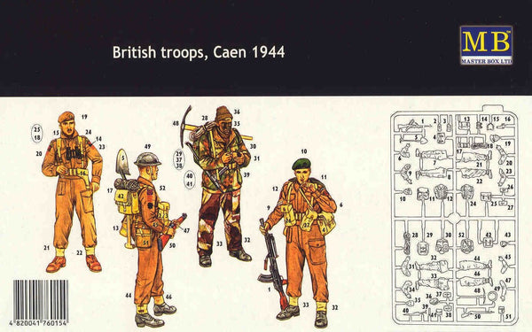 1/35 scale model MasterBox British Commandos Caen 1944 3512