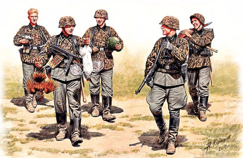 1/35 scale model MasterBox German Elite Infantry Eastern Front WWII Plastic Figure Kit 3583