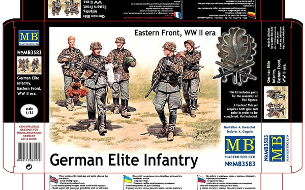 1/35 scale model MasterBox German Elite Infantry Eastern Front WWII Plastic Figure Kit 3583