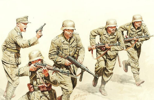 1/35 scale model MasterBox German Infantry DAK WWII North Africa desert Plastic Figure Kit 3593