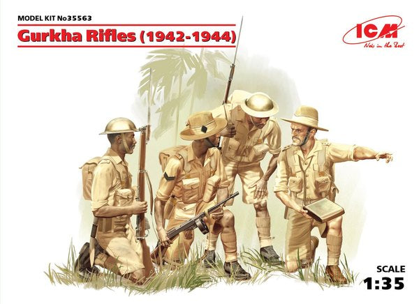 1:35th Scale Model of Gurkha Rifles (1944) 4 Figs