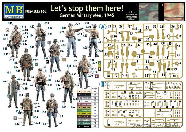 1/35 scale model MasterBox German Soldiers 1945 Let's stop them here 35162