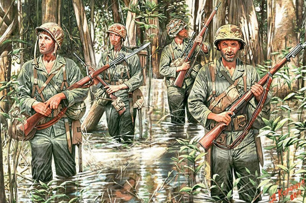 1/35 scale model MasterBox US Marines in Jungle WWII era