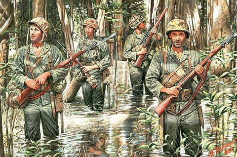 1/35 scale model MasterBox US Marines in Jungle WWII era
