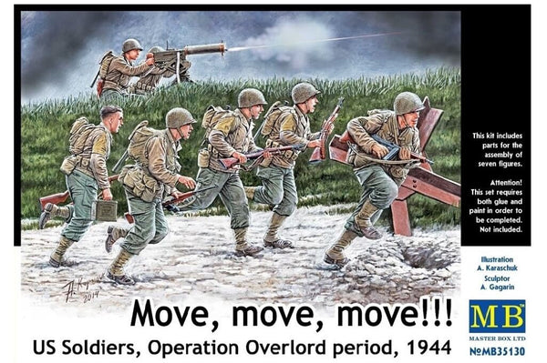 1/35 MasterBox US Soldiers Operation Overlord 1944 Move, Move, Move! 35130
