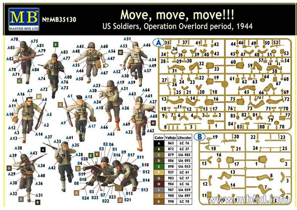 1/35 MasterBox US Soldiers Operation Overlord 1944 Move, Move, Move! 35130