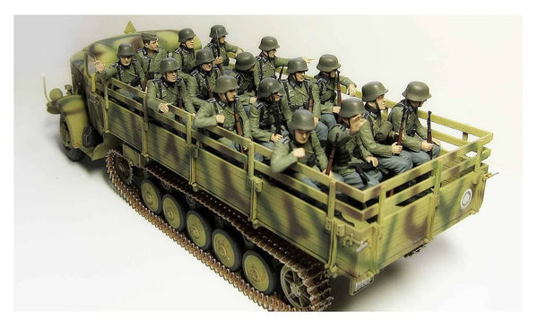 1/35 scale model MasterBox German Infantry Off to the front Vehicle Riders WWII 35137