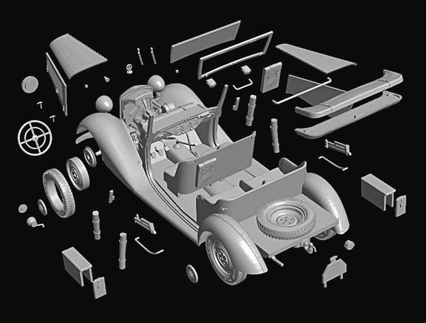1/35 scale model MasterBox German Military Car WWII Polizei Kübelsitzwagen ab 1937 35101