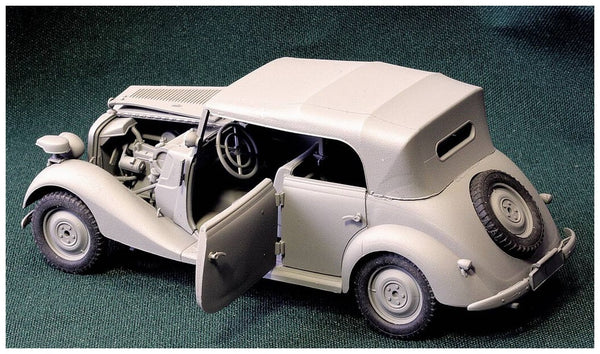 1/35 scale model MasterBox German Military Car Mercedes-Benz Type 170V Tourenwagen 4 doors WWII 35100