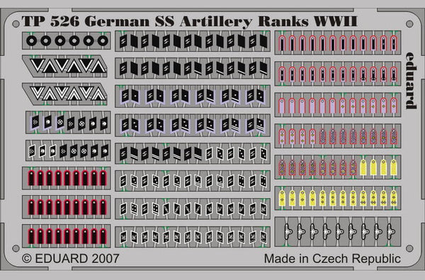 1/35 scale Eduard Photoetch German SS Artillery Ranks WWII