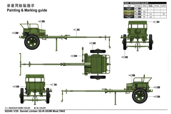 1/35 scale model Trumpeter Soviet Limber 52-R-353M Mod 1942