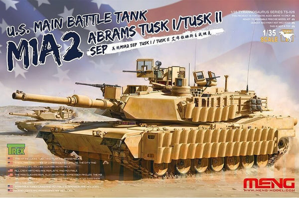 1/35 scale model Meng US Main Battle Tank M1A2 SEP Abrams TUSK I TUSK II