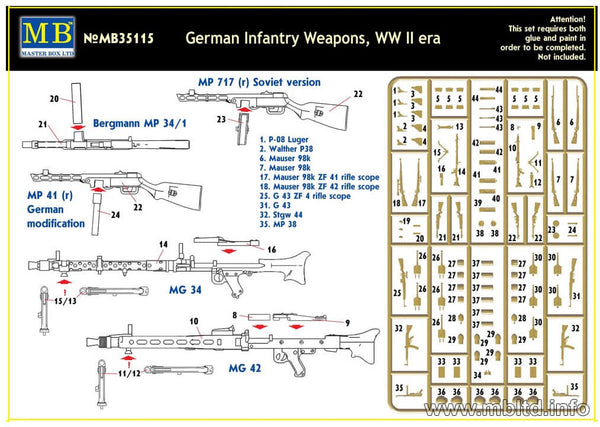 1/35 Masterbox German Infantry Weapons WWII